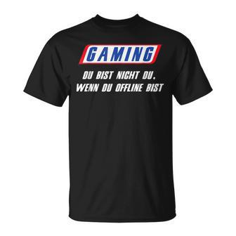 With ‘Gaming Du Bist Nicht Du Wenn Du Offline Bist’ Print T-Shirt - Geschenkecke