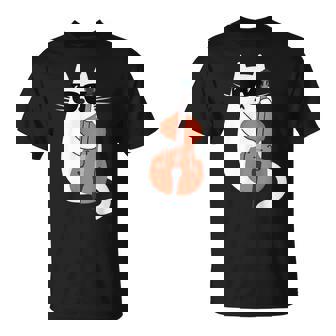 Gato Gracioso Con Gafas De Sol De Músico Contrabajo Camiseta unisex - Regaloses