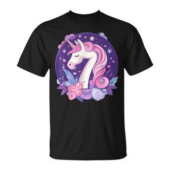 Geburtstag 7 Einhorn Mädchen Einhorn Outfit 7 Geburtstag T-Shirt - Geschenkecke