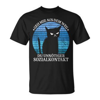 Geh Mir Aus Dem Weg Du Unnötiger Sozialkontakt Cats Retro T-Shirt - Geschenkecke