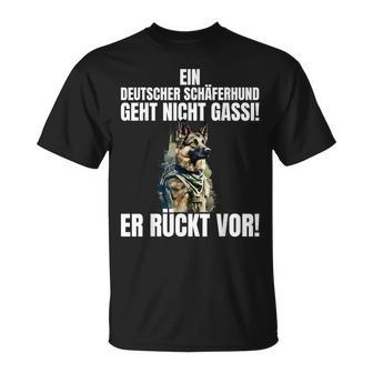 With German Shepherd German Shepherd Geht Nicht Gassi Er Rücktor T-Shirt - Geschenkecke