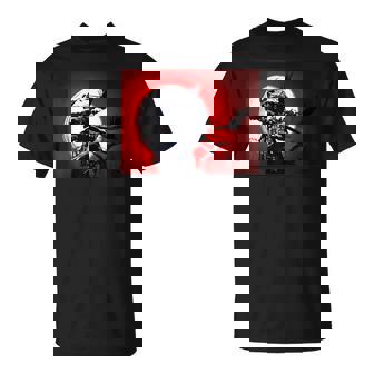 Giapponese Samurai Bushido Guerriero Luna Con Corvi Maglietta - Novitaregali