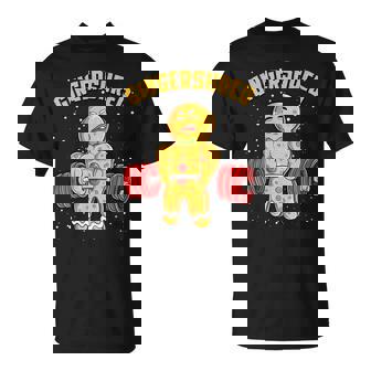 Gingershred Gingerbread Man Gym Bodybuilding Christmas T-shirt - Monsterry
