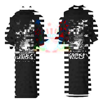 Gnomes Patriotic American Flag Cute Gnomerica 4Th Of July T-Shirt - Monsterry