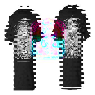 Good Moms Say Bad Words Messy Bun Skeleton T-Shirt | Seseable CA