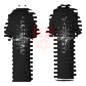 Goth Occult Satanic Cross Upside Down Inverted Gothic Cross Maglietta - Novitaregali