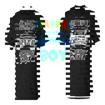 Grandma Of The Birthday Boy Dog Family Party Decorations T-Shirt - Monsterry