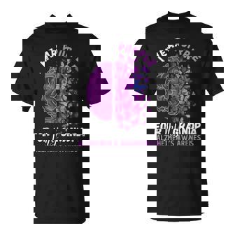 Great I Wear Purple For My Grandpa Alzheimer's Awareness T-Shirt - Monsterry