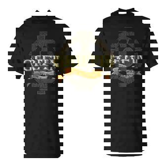 Griffin Irish Surname Griffin Irish Family Name Celtic Cross T-Shirt - Monsterry