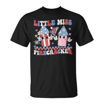 Groovy 4Th Of July Usa Girl Little Miss Firecracker Women T-Shirt - Monsterry