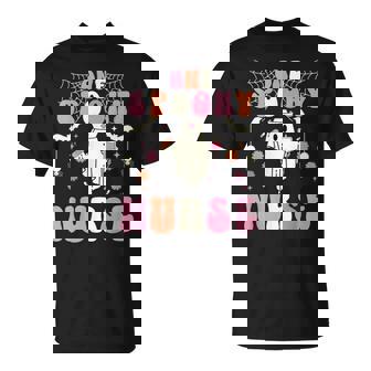 Groovy One Spooky Nurse Retro Halloween Ghost Spooky Nurse T-Shirt - Seseable