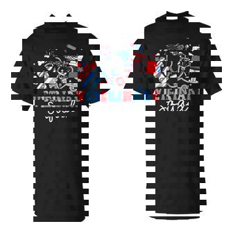 Groovy Veterinary Squad Vet Tech Usa Flag 4Th Of July T-Shirt - Thegiftio UK