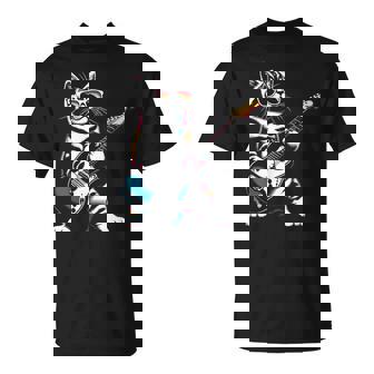 Guitar Cat Novelty Rock Music Band Concert Cat T-Shirt - Thegiftio UK