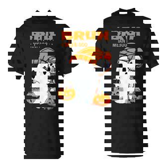 Halloween Bruh Ghost Boo Skull Pumpkin Boys Kids Men T-shirt - Monsterry