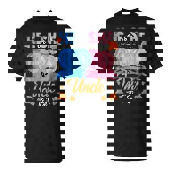 Halloween Pumpkin Gender Reveal He Or She Uncle To Be T-Shirt - Monsterry
