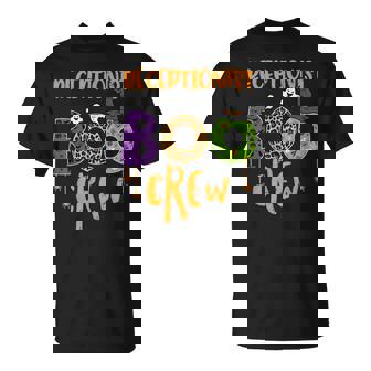 Halloween Receptionist Boo Crew Front Desk Costume Men T-Shirt - Thegiftio