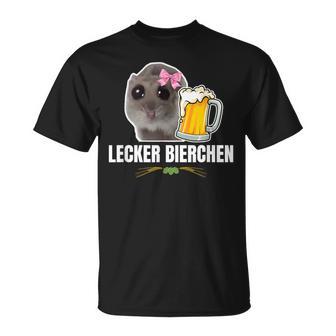 Hamsti Tasty Beer Sad Hamster Meme Lustiger Hamster T-Shirt - Geschenkecke