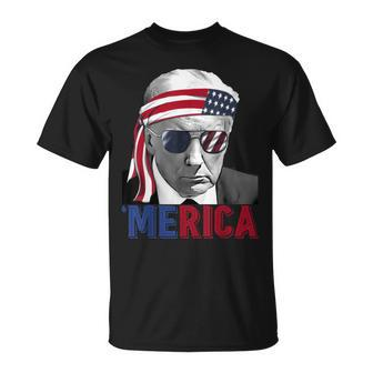 Happy 4Th Of July 'Merica Trump American Flag Usa T-Shirt - Monsterry AU