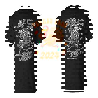 Happy Thanksgiving Day Running Turkey Turkey Trot 2024 T-Shirt - Thegiftio UK