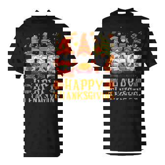 Happy Thanksgiving Fall Autumn Thanksgiving Gnomes Gnomie T-Shirt - Thegiftio UK