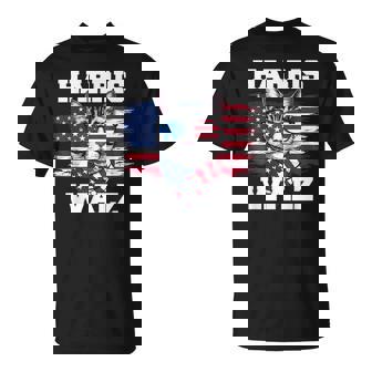 Harris Walz Childless Cat Lady US Flag Cat Meme T-Shirt | Mazezy
