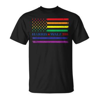 Harris Walz Presidente De La Bandera Arcoíris Del Orgullo Gay Lgbtq Camiseta unisex - Regaloses