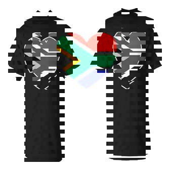 I Heart South Africa Fun South African Flag Heart T-Shirt - Seseable
