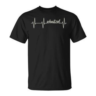 Heartbeat Ekg Schnitzel I Love Schnitzel T-Shirt - Geschenkecke