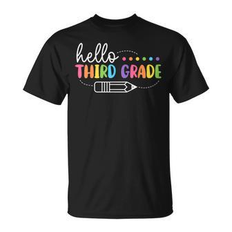 Hello Third Grade Back To School Teachers Students T-Shirt - Monsterry