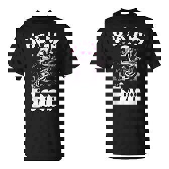 He's My Boo Matching Halloween Pajama Couples She's My Boo T-Shirt - Monsterry