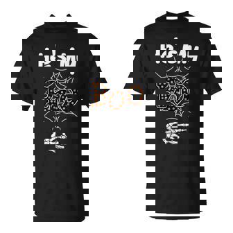He's My Boo Spider Skull Matching Halloween Pajama Couples T-Shirt - Monsterry