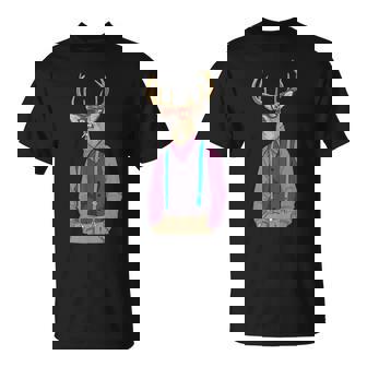Hipster Deer With Glasses Cute Deers Lover T-Shirt - Monsterry