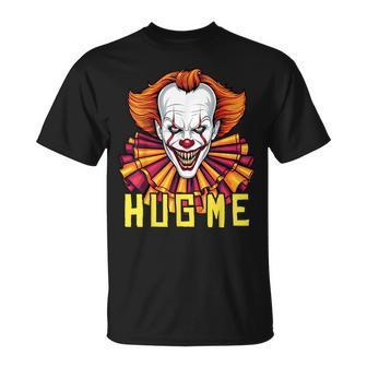 Horror Clown Creepy Halloween Costume Scary Hug Me Clown T-Shirt | Seseable UK