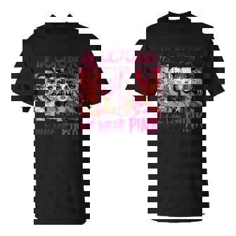 Horror Girl We Wear Pink In October Breast Cancer Awareness T-Shirt - Thegiftio UK