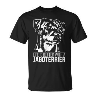 Hunting Terrier Life Is Better Slogan Dog T-Shirt - Geschenkecke