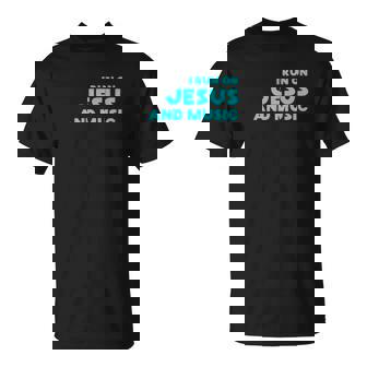 I Run On Jesus And Music Tee Funny Christian Fashion Gift T-Shirt - Thegiftio UK