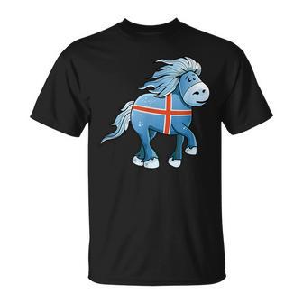 Icelandic Horse Islandpony Tölten Island Flag T-Shirt - Geschenkecke