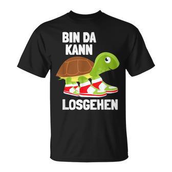 Ich Bin Da Kann Losgehen Schildkröte Sneakers Zu Lät Kommen T-Shirt - Geschenkecke