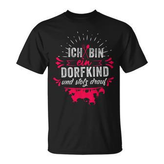 Ich Bin Ein Dorfkind Und Stolz Drauf Farmer Farm T-Shirt - Geschenkecke