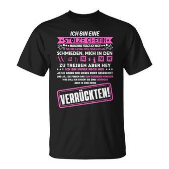 Ich Bin Eine Stolze Chefinon Einer Truppeerrückter T-Shirt - Geschenkecke