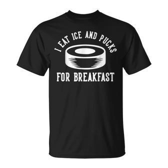 Ich Esse Eis Und Pucks Zum Breakfast T-Shirt - Seseable