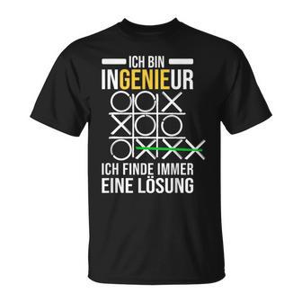 Ich Finde Immer Einer Lösung Problem Genie Diplom Ingenieur T-Shirt - Geschenkecke