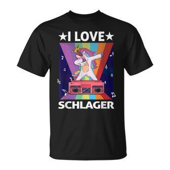 Ich Liebe Schlager Party Costume Folk Music I Love Schlager S T-Shirt - Seseable
