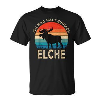 Ich Mag Halt Einfach Moose Animal Slogan Elk T-Shirt - Geschenkecke