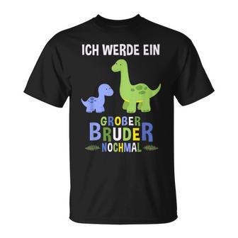 Ich Werde Ein Große Bruder Nochmal Dinosaur T-Shirt - Seseable