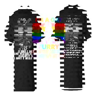 I'm A Gay Furry Rainbow Fox Wolf Fursona Fandom Pride Month T-Shirt - Thegiftio UK