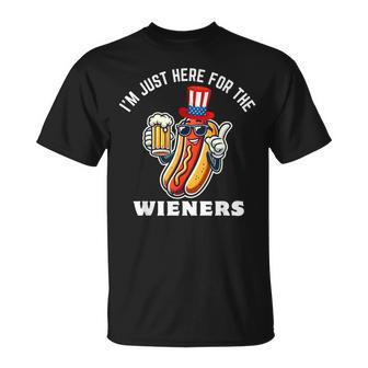 I'm Just Here For The Wieners 4Th Of July Hot Dog Lover T-Shirt - Monsterry AU