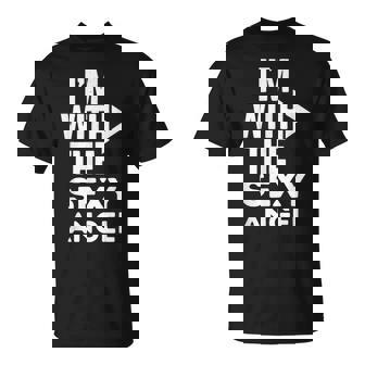 I'm With The Sexy Angel Costume Couples Matching T-Shirt - Thegiftio UK