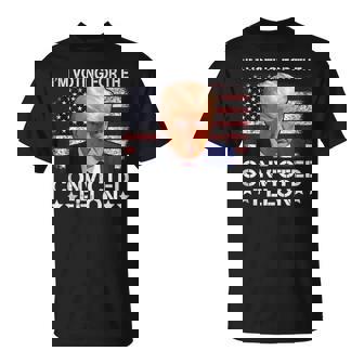 I'm Voting For The Convicted Felon Retro American Flag T-Shirt - Seseable