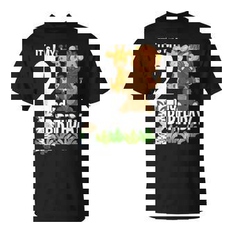 It's My 2Nd Birthday Zoo Theme Birthday Safari Jungle Animal T-Shirt - Monsterry